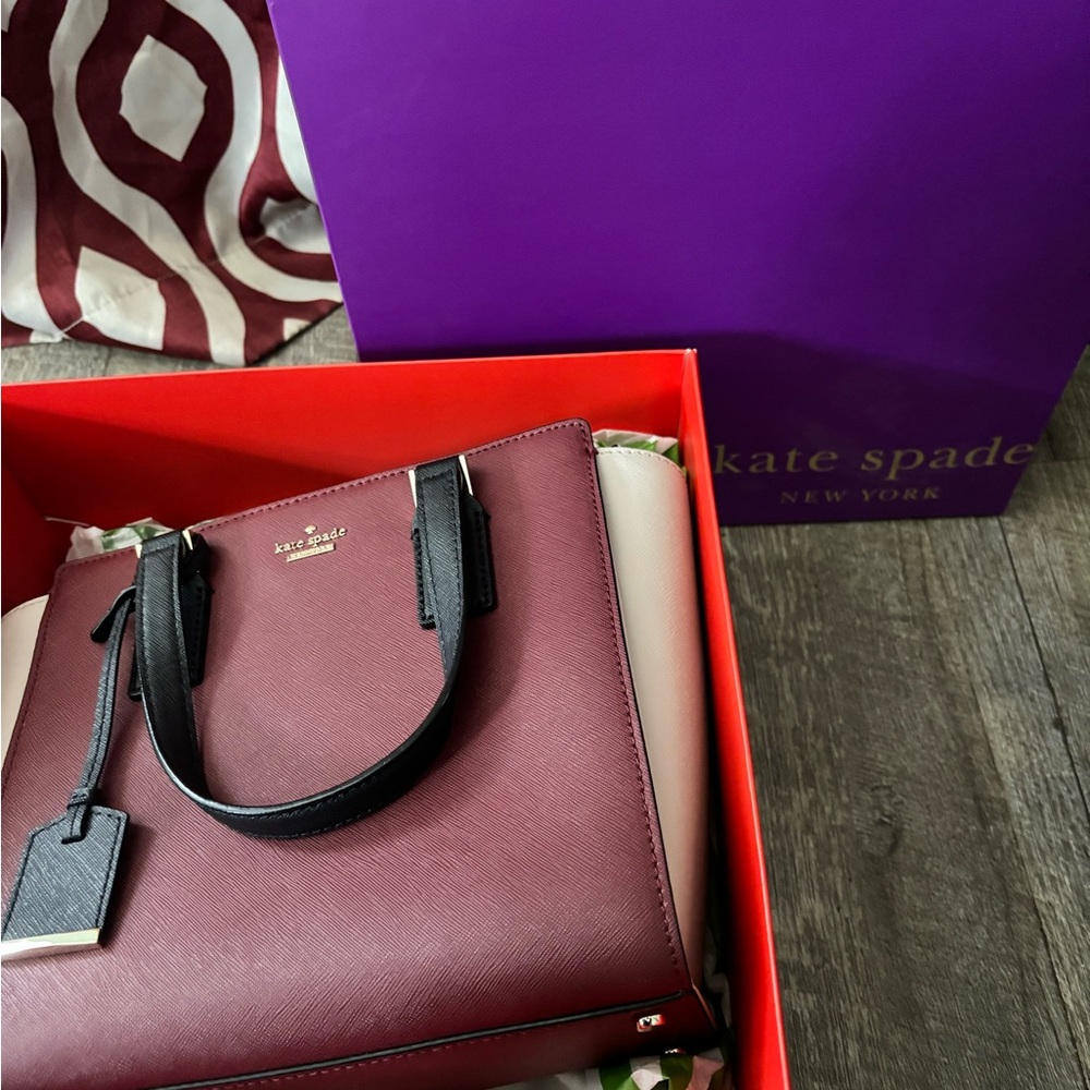 Kate Spade Burgundy and Black Women's Bag